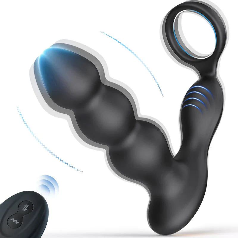 Torne 3 Progressive Beads Low Noise 10 Vibrating Prostate Massager Butt Plug with Cock Ring - Cock Ring product image for int