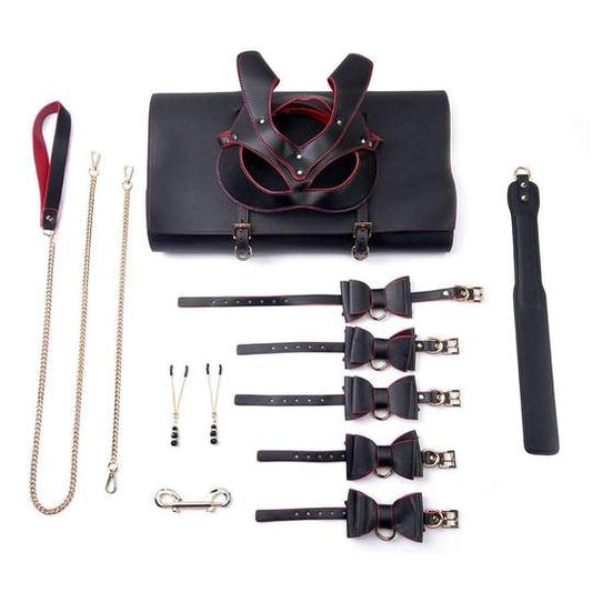Catwoman Mask Bow-knot SM 6-Piece Bed Restraints Suit Set - Adult Wellness Product product image for intimate wellness and pe
