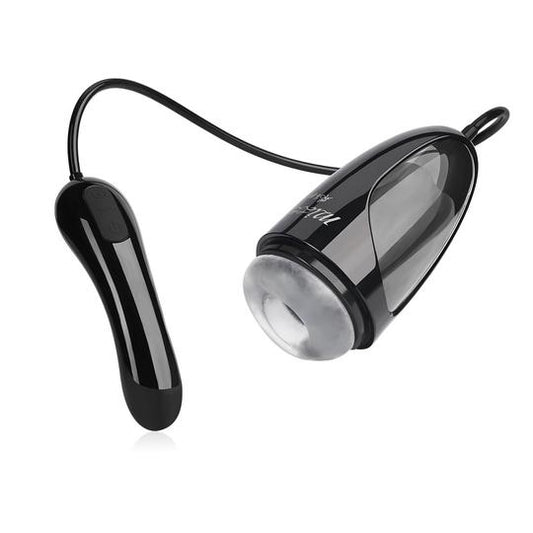 Visible Sucking Vibrating Male Stroker with Controlling Handle - Male Masturbator product image for intimate wellness and per