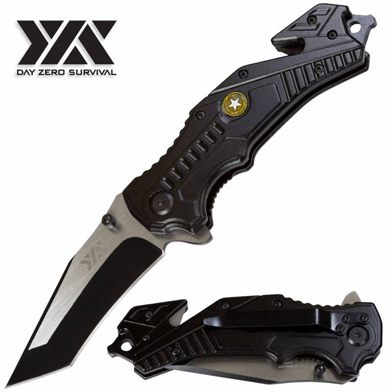 Day Zero Survival Spring Assist Military Army Rescue Folding Pocket Knife
