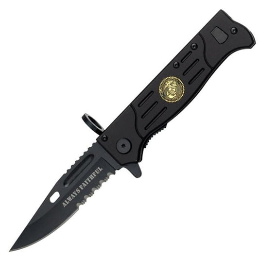 " Always Faithful " Military Bayonet Style Spring Assisted Knife
