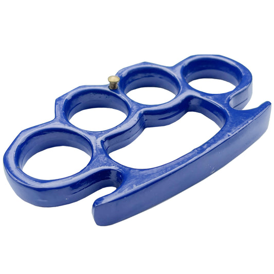 Solid Steel Knuckle Duster Belt Buckle Paperweight Blue
