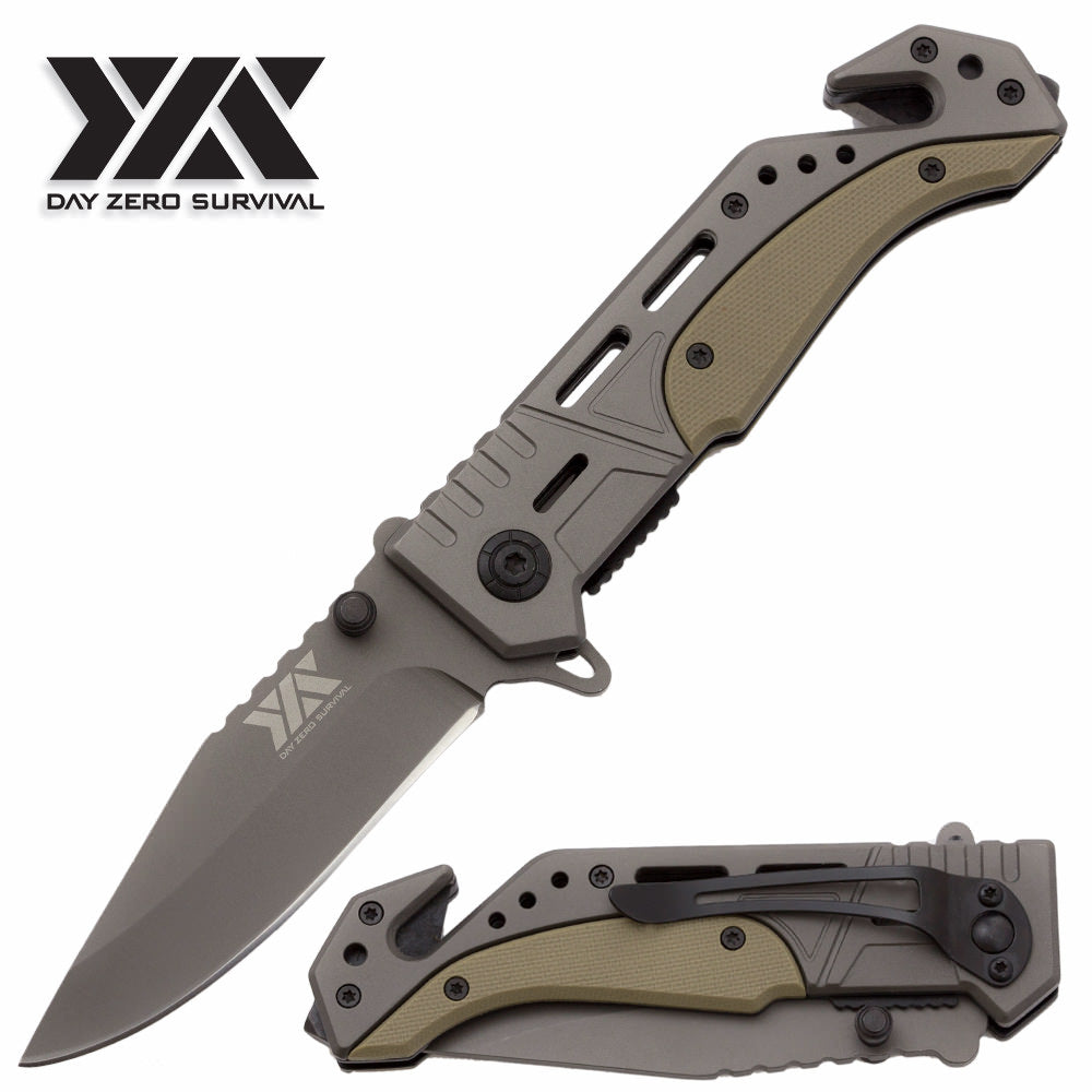 DZS Pocket Folding Knife Rescue Tactical EDC G10 Handle