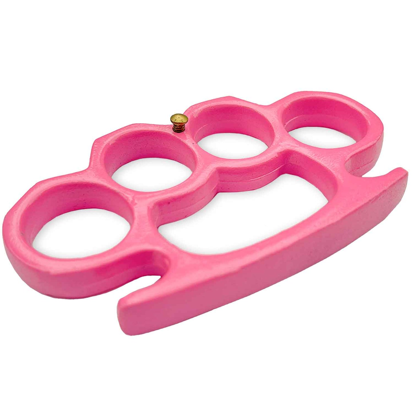 Solid Steel Knuckle Duster Belt Buckle Paperweight Pink