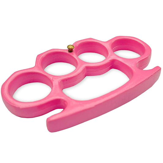 Solid Steel Knuckle Duster Belt Buckle Paperweight Pink