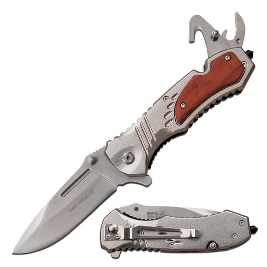 Spring Assist Knife Multi Tool With Can Opener, Rope Cutter, Glass Breaker