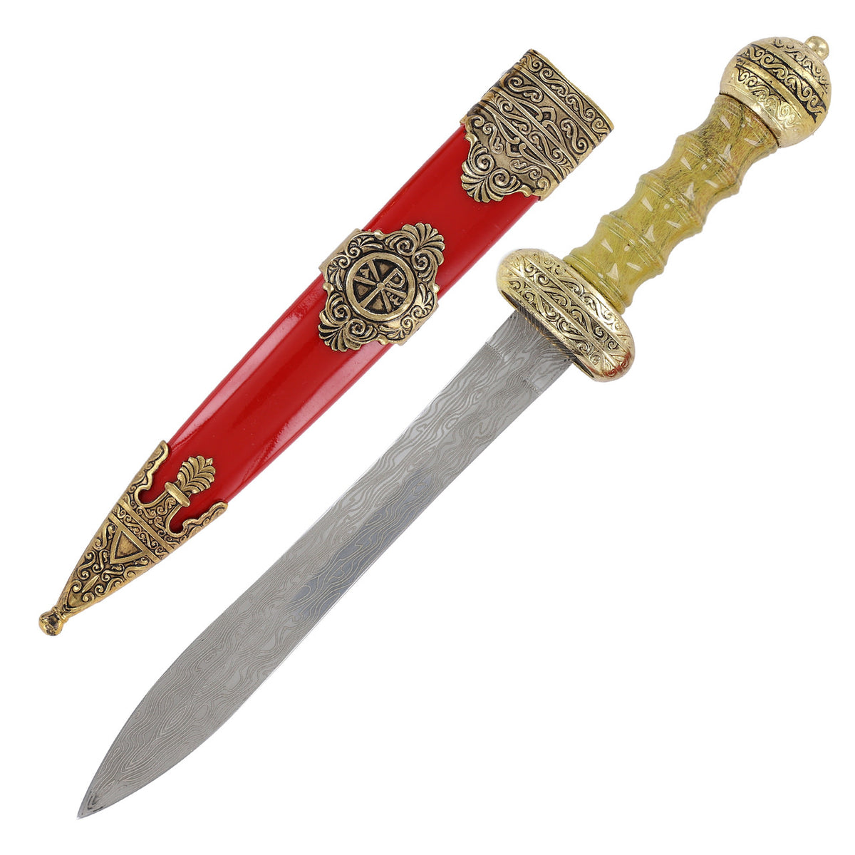 11.5" Roman Royal Etched Wave Pattern Gladius Pugio Dagger - TOPHATTER'S ARMORY DEALS
