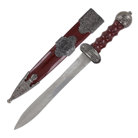 11.5" Roman Elite Etched Wave Pattern Gladius Pugio Dagger