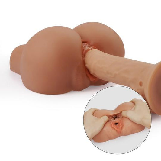 3.25lb Sex Proficient Rounded Butt Lustful Labia Realistic Masturbator in Sexy Brown - Male Masturbator product image for int
