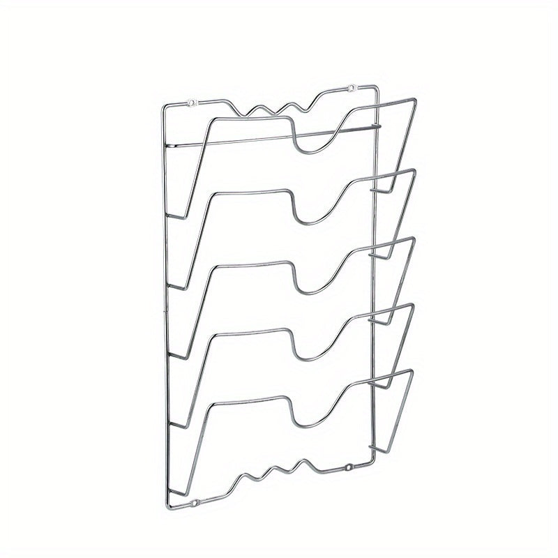 Wall-Mounted Multifunctional Kitchen Pot and Lid Rack