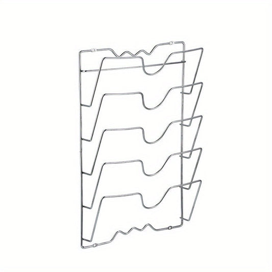 Wall-Mounted Multifunctional Kitchen Pot and Lid Rack