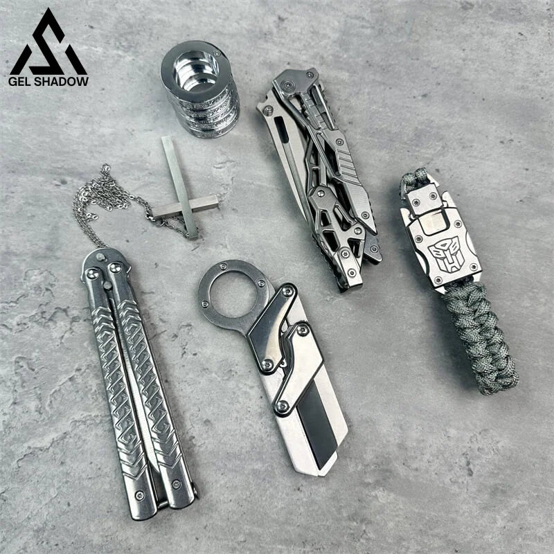 GS243-6pcs Silver Pocket defense Knife Tools Pack