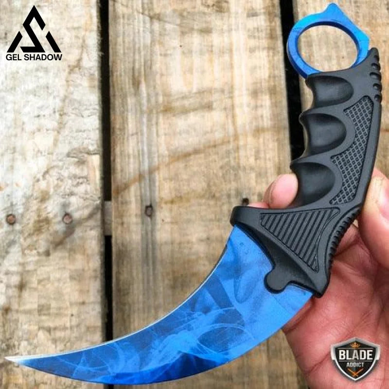 7.5" CSGO Combat Knife Fixed Blade Hawkbill Neck Doppler NEW-GS143