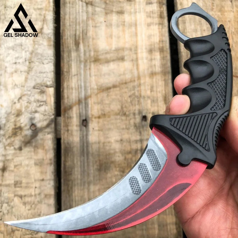 7.5" CSGO Combat Knife Fixed Blade Hawkbill Neck Doppler NEW-GS143
