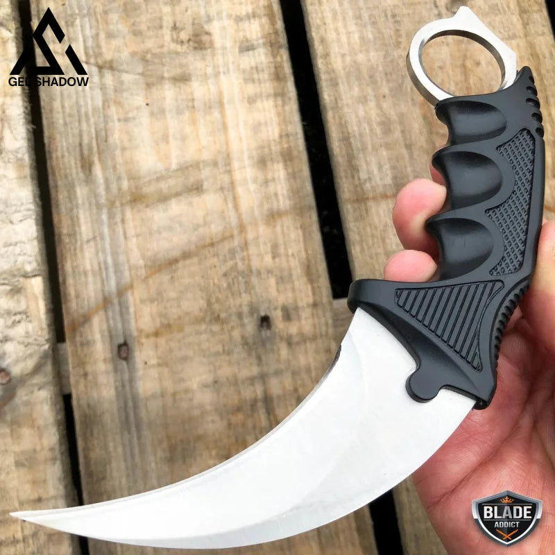 7.5" CSGO Combat Knife Fixed Blade Hawkbill Neck Doppler NEW-GS143