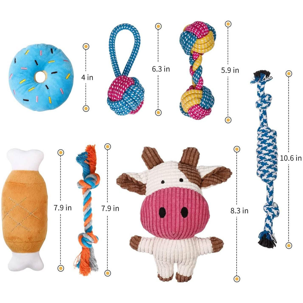7-Piece: Puppy Cord Chew Toys