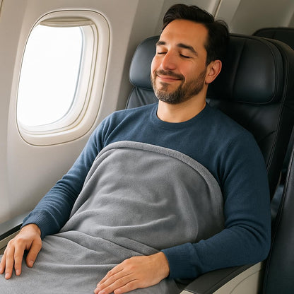 Comfort Fly Travel Blanket & Pillow – 2-in-1 Micro Plush Airplane Blanket with Carry Case (40" x 70")