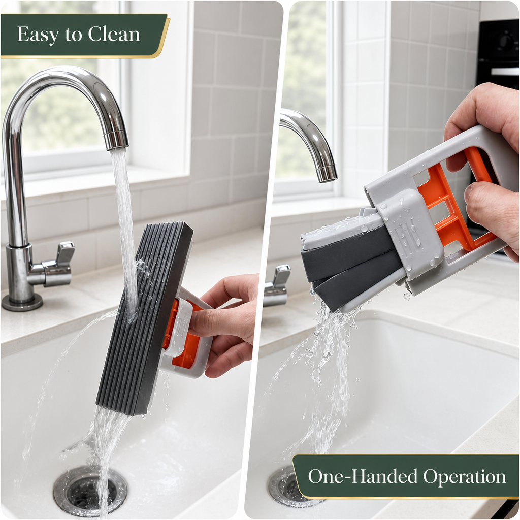 Compact Foldable Mini Mop Gift Set with Replaceable Sponge Heads