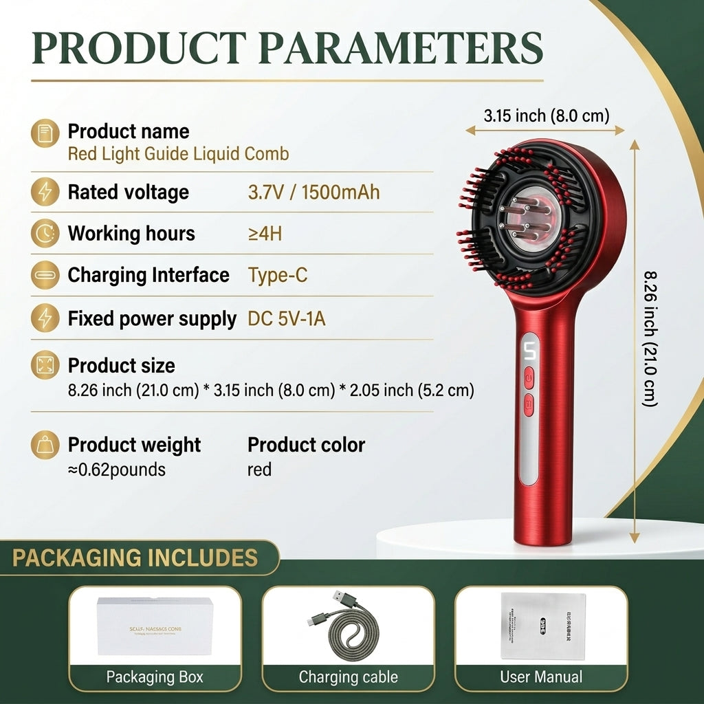 3-in-1 Electric Scalp Massage Comb with Soothing Kneading Modes