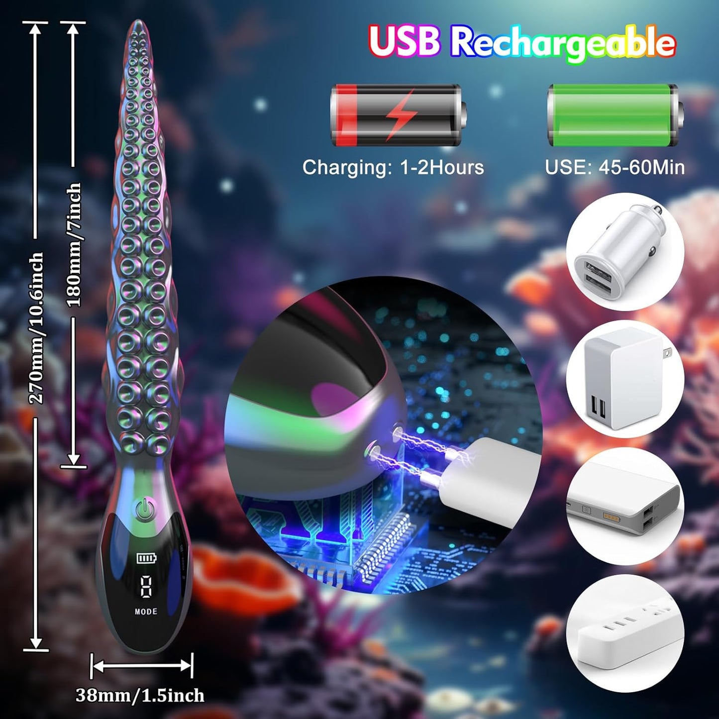 Acmejoy - Octopus Tentacle Clitoral Lifelike Monster Vibrating Dildos