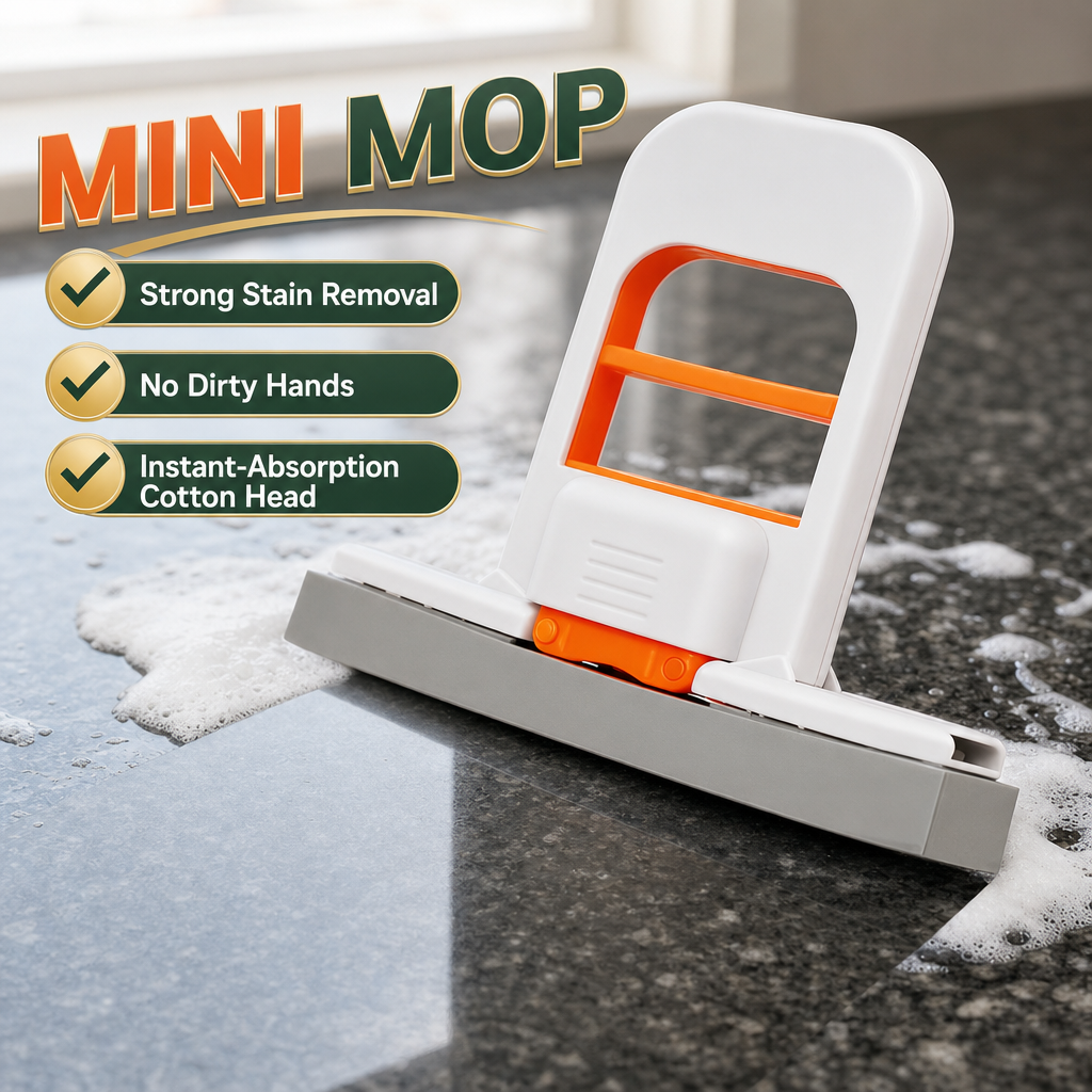 Compact Foldable Mini Mop Gift Set with Replaceable Sponge Heads