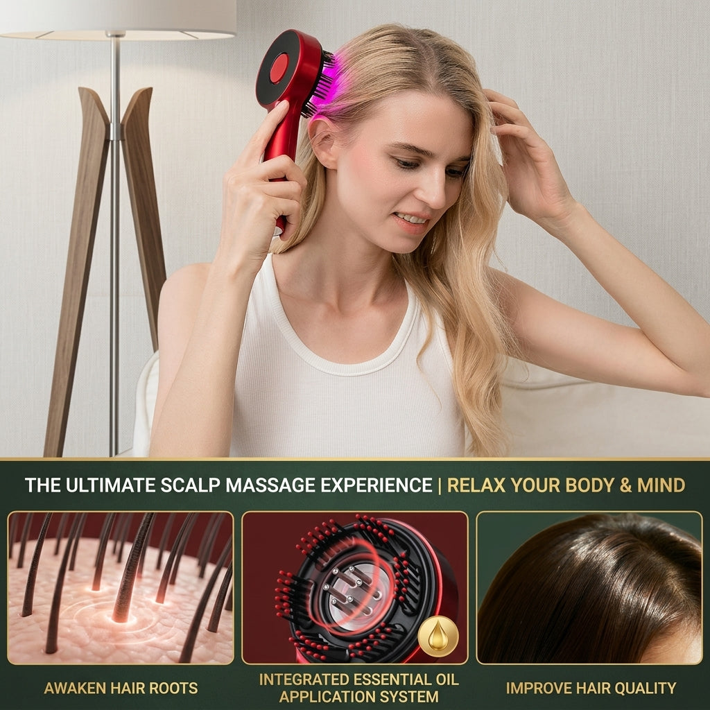 Relaxing Electric Scalp Massager Comb for Daily Self-Care Ritual