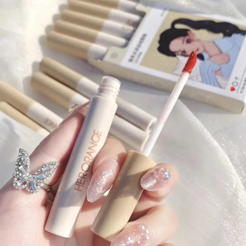 5-Piece Anime Matte Velvet Lip Glaze Set  Long-Lasting, Waterproof Light Mist Finish