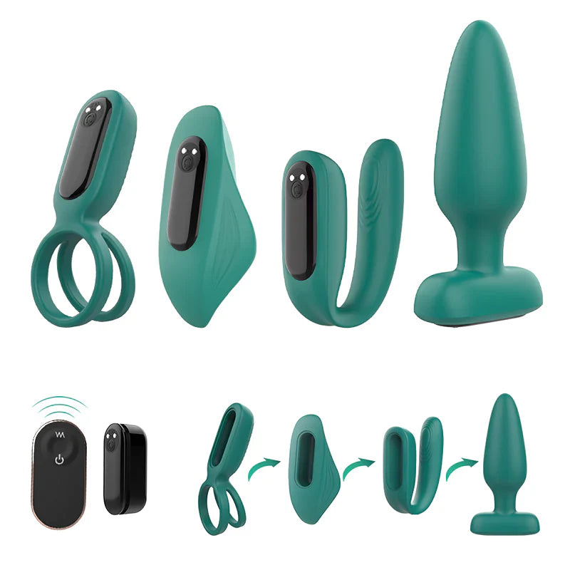 9 Vibration Sex Toys 4 Pieces Set for Couple with Remote Control - Adult Wellness Product product image for intimate wellness