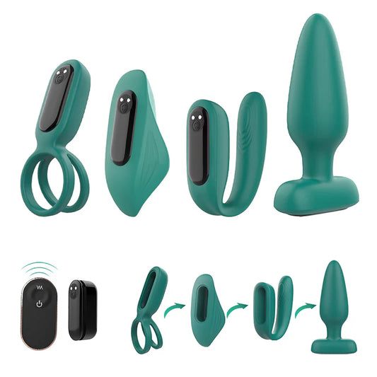 9 Vibration Sex Toys 4 Pieces Set for Couple with Remote Control - Adult Wellness Product product image for intimate wellness