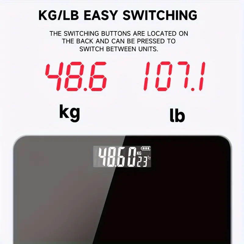 Durable Electronic Body Weight Scale - High Precision, Battery-Powered (Black)