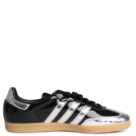 [KI0172] Mens adidas Samba OG 'Patent Black Silver Metallic'
