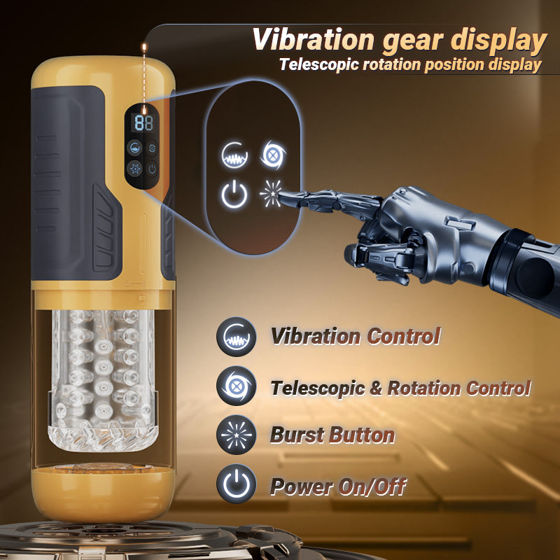 CREAMPIE - 5 IN 1 Licking Massage Thrust Rotation Vibrating Burst Stroker