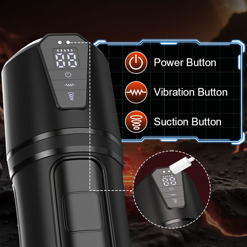 【Add to Cart & Order — Free Lube Included】Challenger - 10 Vibrations, 5 Suctions, Ultra-Realistic Vagina, Simulated Masturbator