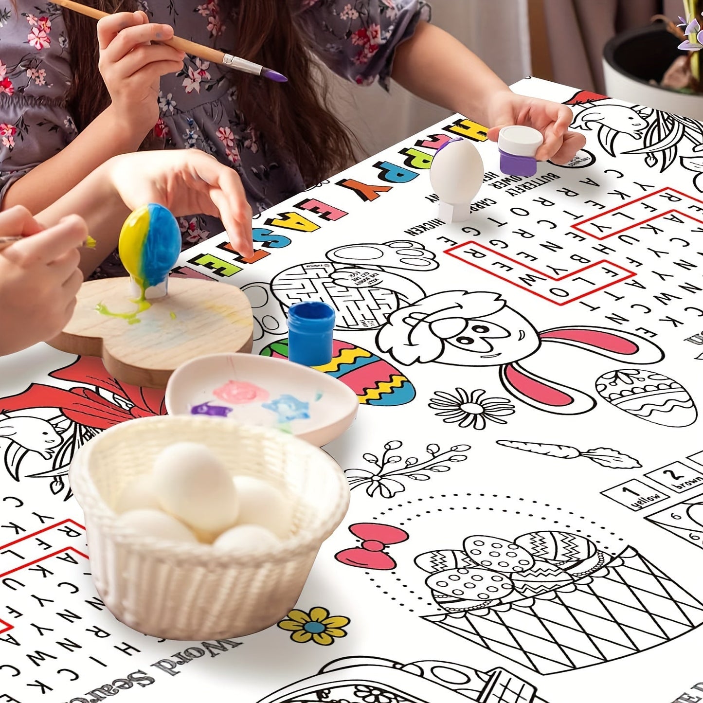 Classic Easter Coloring Table Cover 274x137cm