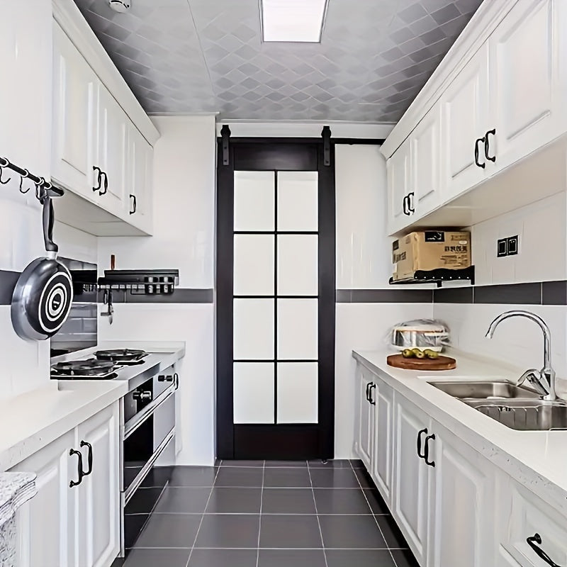 Sliding Barn Door Hardware Kit Black Metal Rail