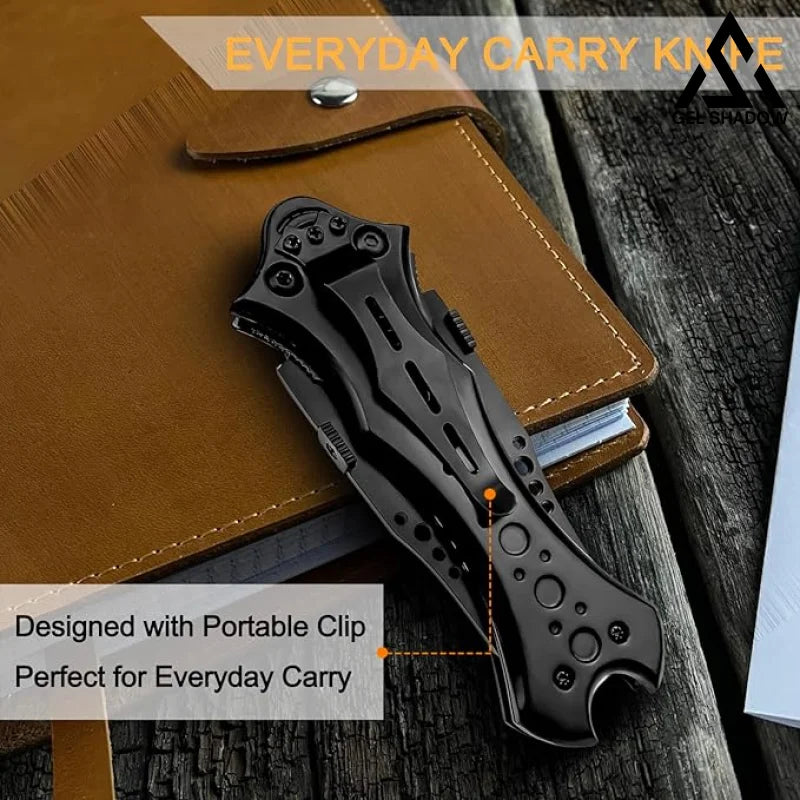 8.2" Unique Cool Double Blade Pocket Knife EDC Hiking Tools-GS88