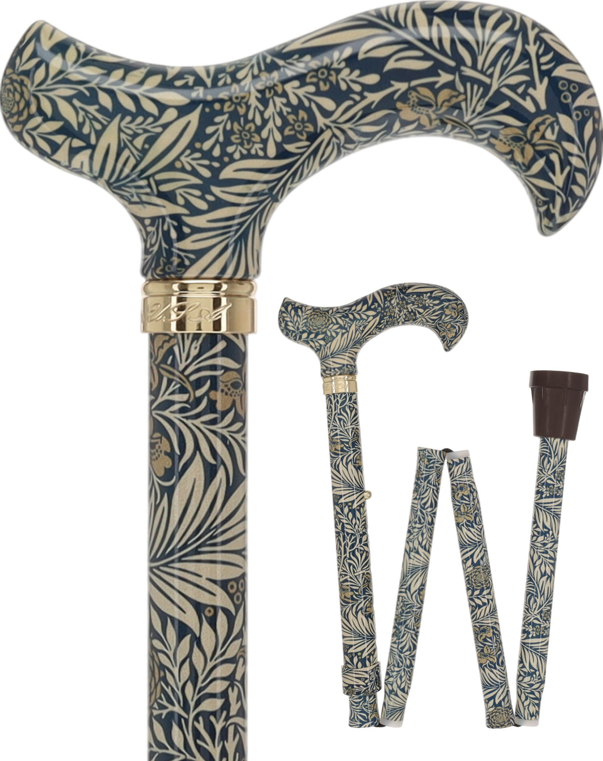Golden Petals FashionStix: Designer Derby Cane, Adjustable