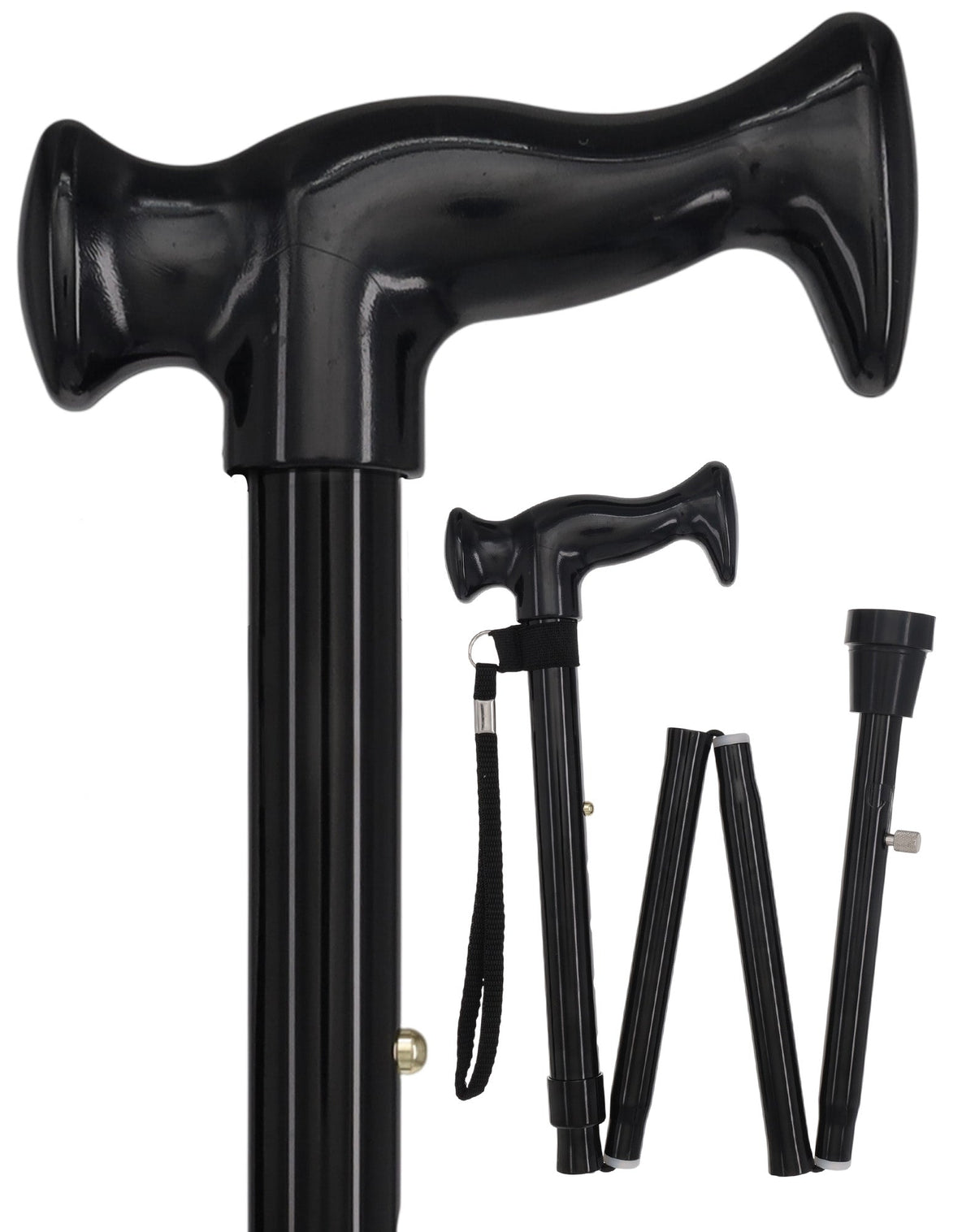 Orthopedic Comfort Handle Cane: Folding Retractable Ice Tip