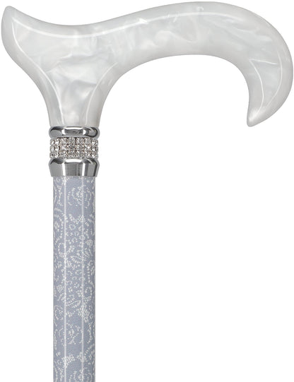 Exquisite Rhinestone Pearlz Adjustable Orthopedic Derby Cane