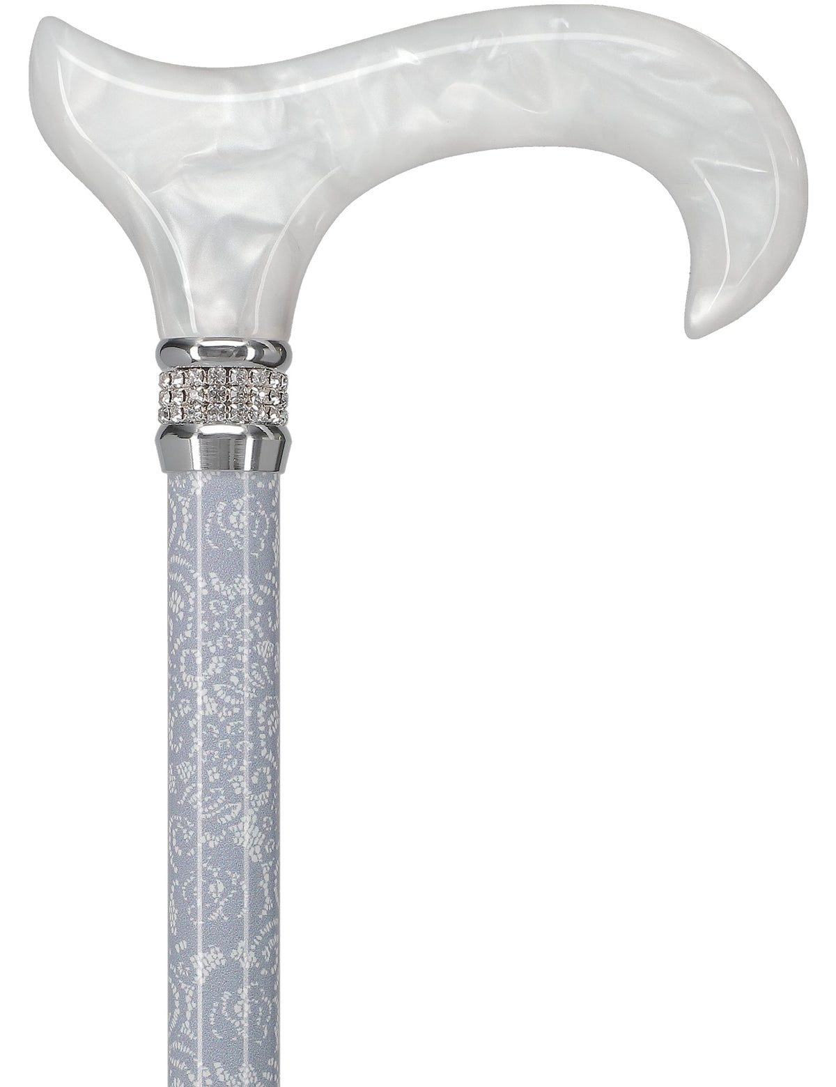 Exquisite Rhinestone Pearlz Adjustable Orthopedic Derby Cane