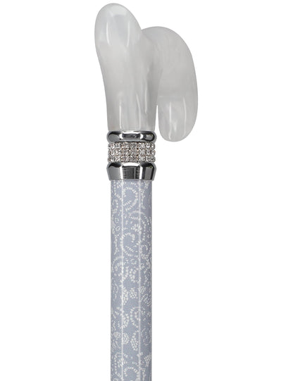 Exquisite Rhinestone Pearlz Adjustable Orthopedic Derby Cane