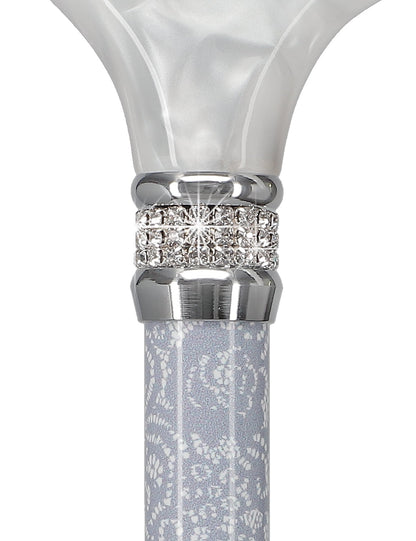 Exquisite Rhinestone Pearlz Adjustable Orthopedic Derby Cane