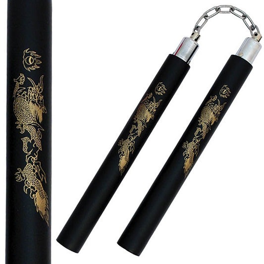 12" Black Foam Nunchucks with Ball Bearing Chain