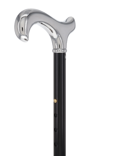 Luxury Chrome Derby Cane - Foldable, Adjustable Shaft