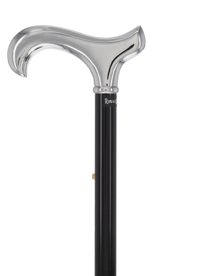 Luxury Chrome Derby Cane - Foldable, Adjustable Shaft