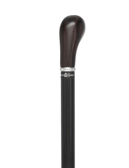 English Knob Ebony Wood Handle: Walking Stick, Beechwood Shaft