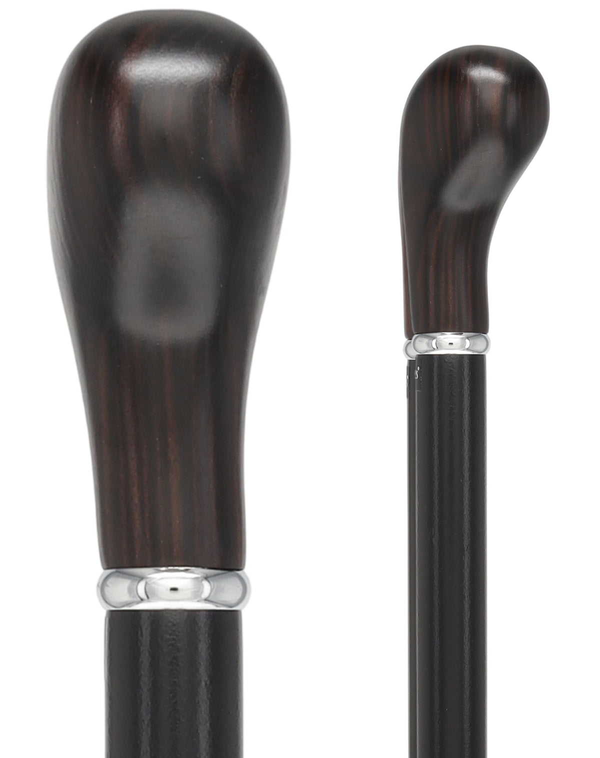 English Knob Ebony Wood Handle: Walking Stick, Beechwood Shaft