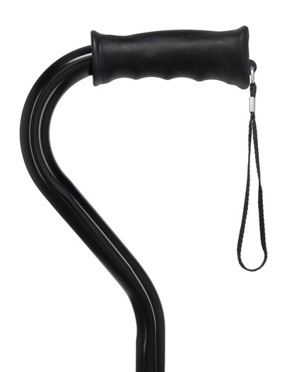 Black Aluminum: Adjustable Offset Walking Cane with Grip