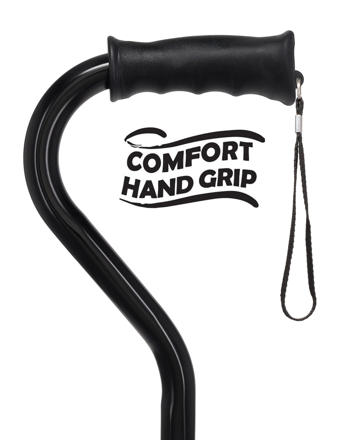Black Aluminum Convertible Quad Base Walking Cane - Adjustable Shaft