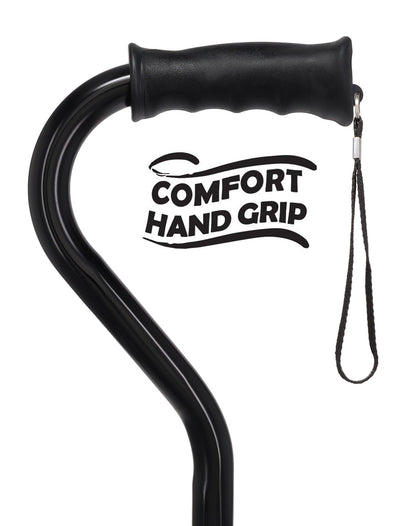 Black Aluminum Convertible Quad Base Walking Cane - Adjustable Shaft